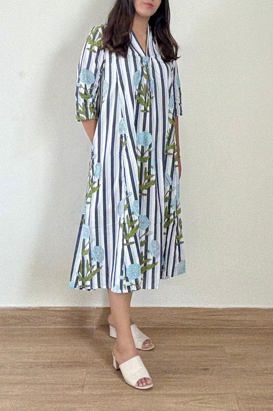 Sky Bagh Kurta Dress | Cotton | Blue