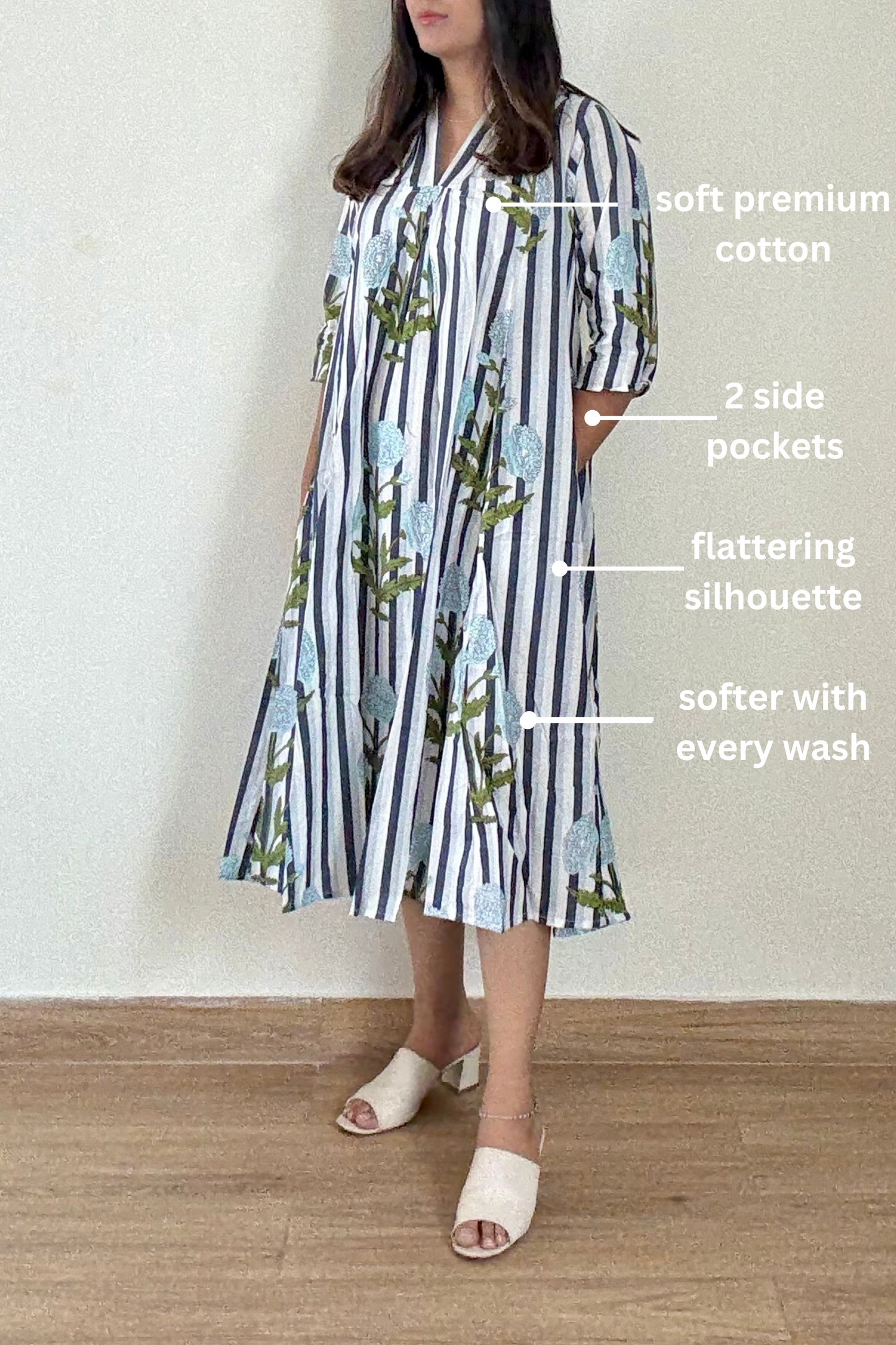 Sky Bagh Kurta Dress | Cotton | Blue