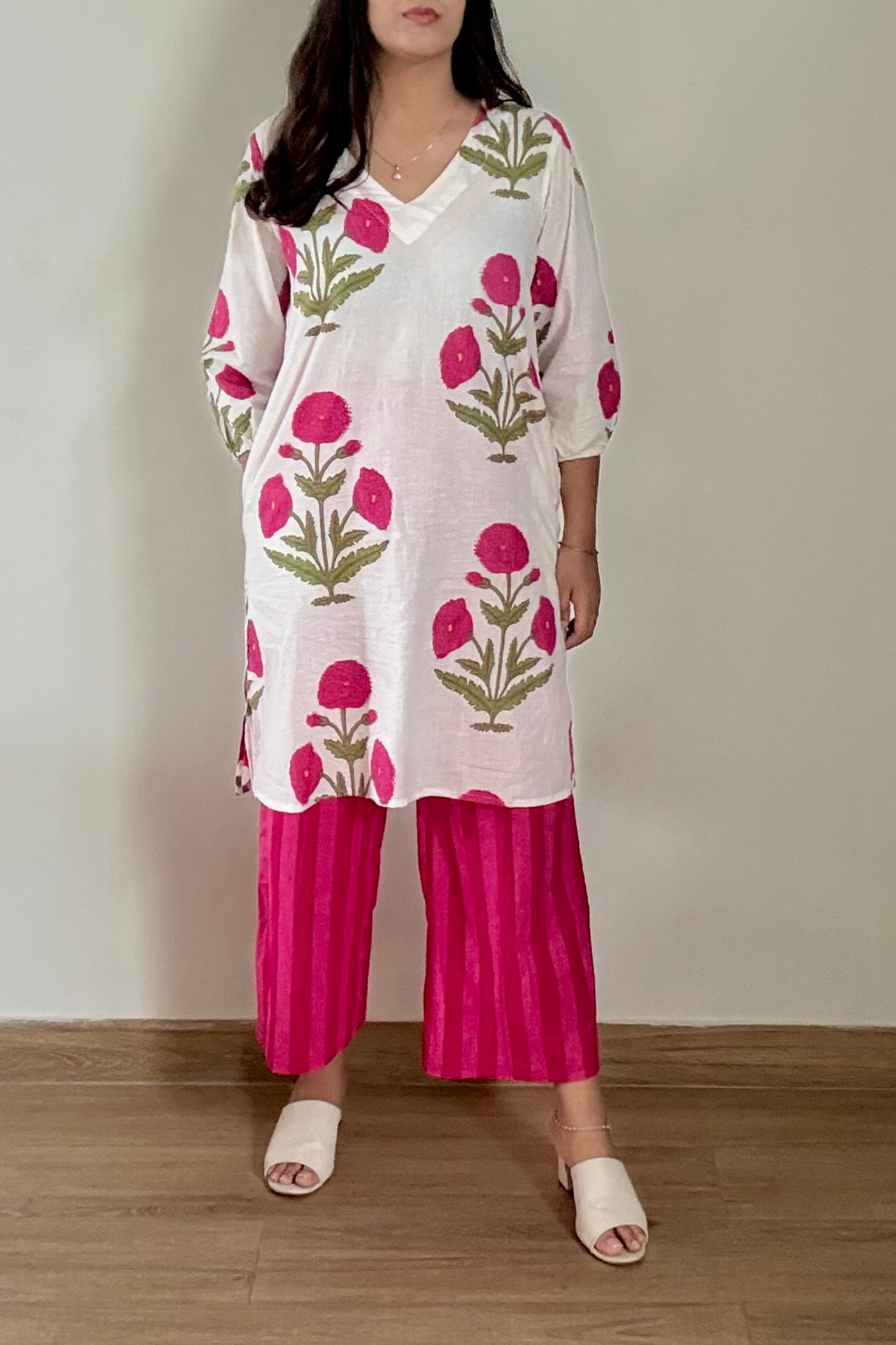 Gul Coord Set | Cotton | Pink