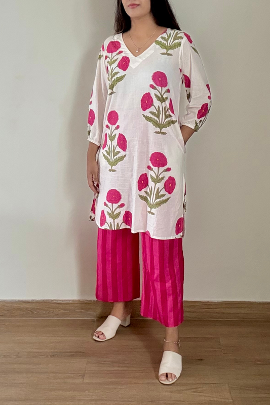 Gul Coord Set | Cotton | Pink