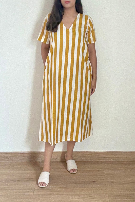 Bombay Lane Kurta Dress | Striped | Yellow