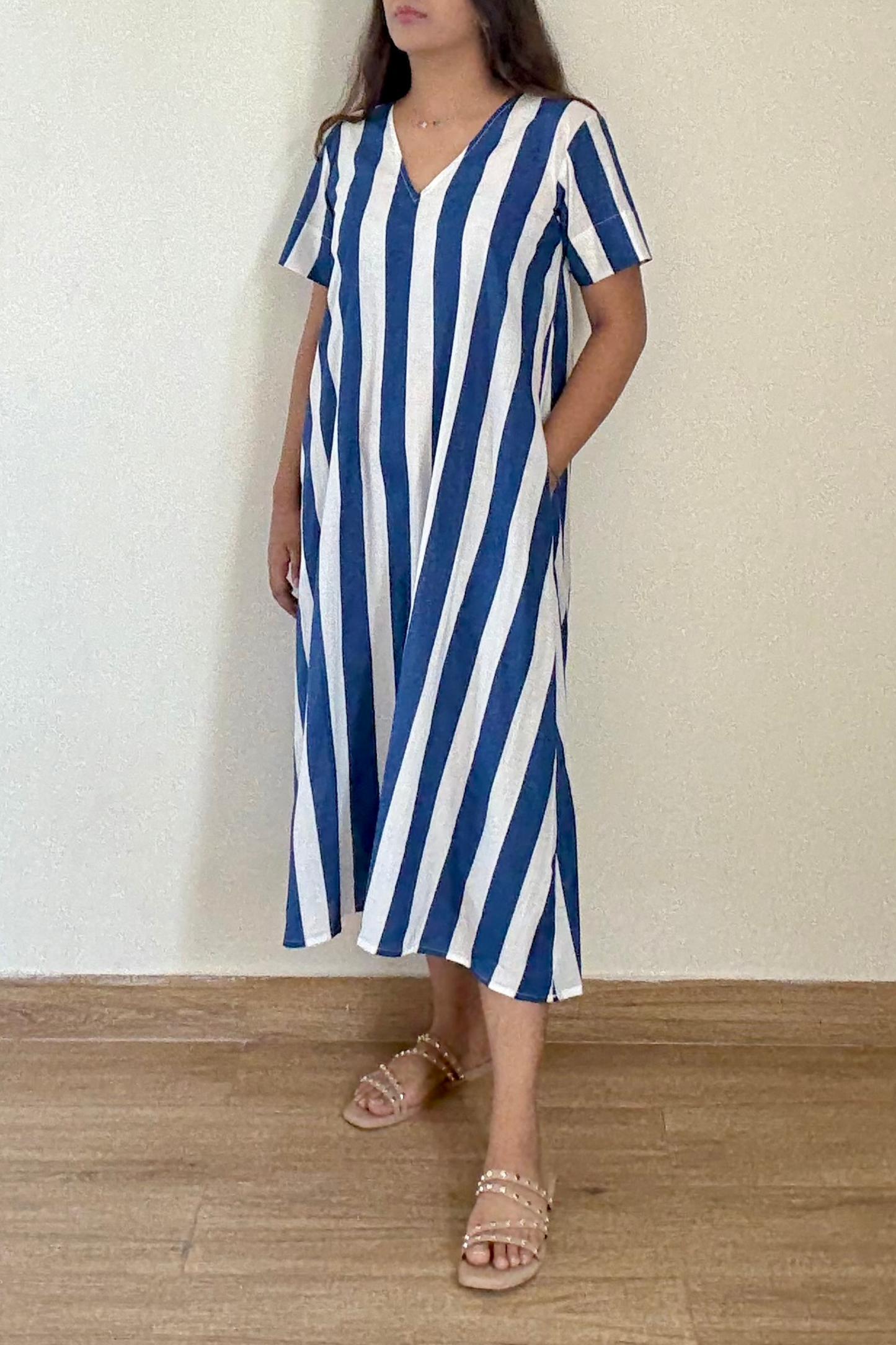 Delhi Lane Kurta Dress | Striped | Blue