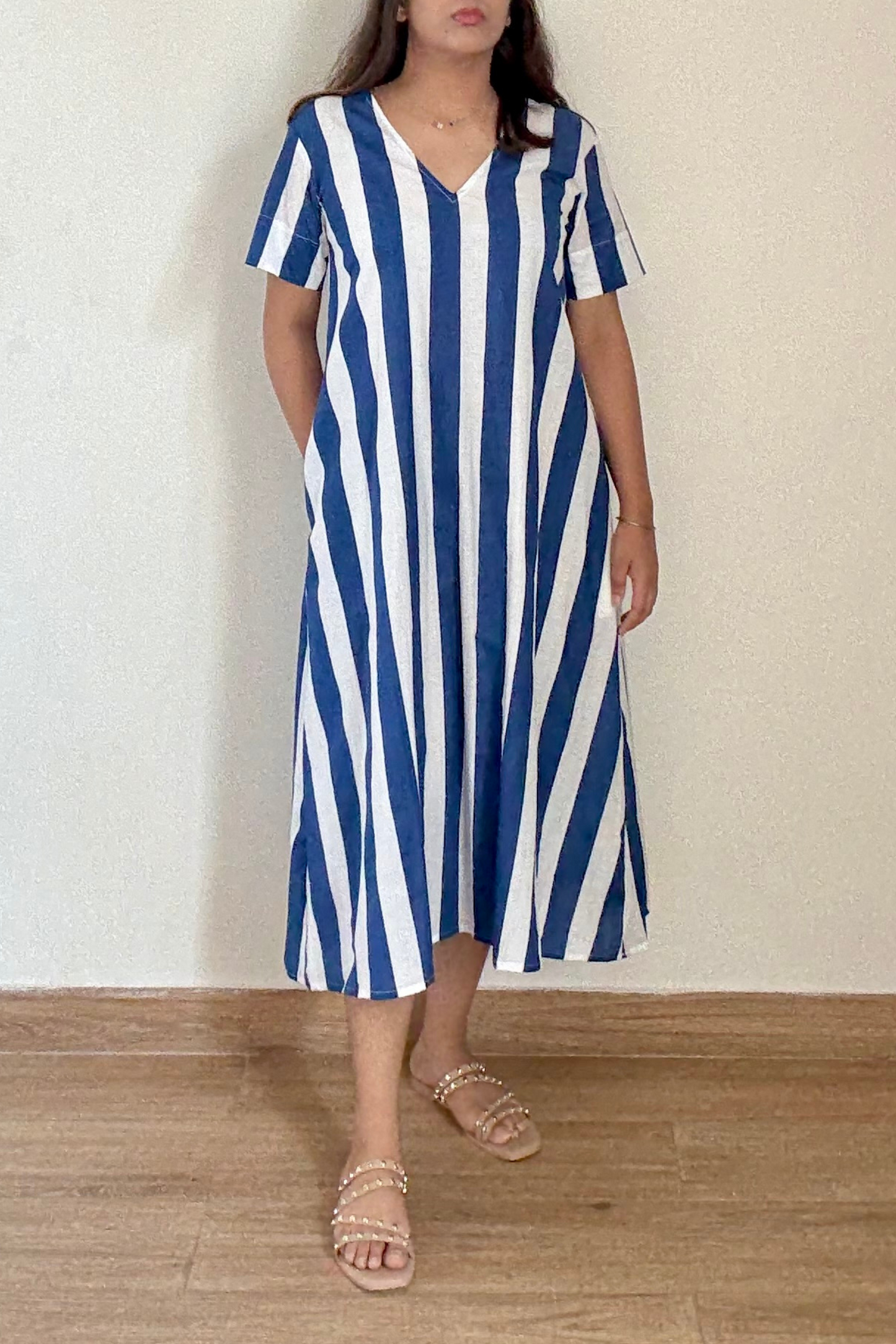Delhi Lane Kurta Dress | Striped | Blue