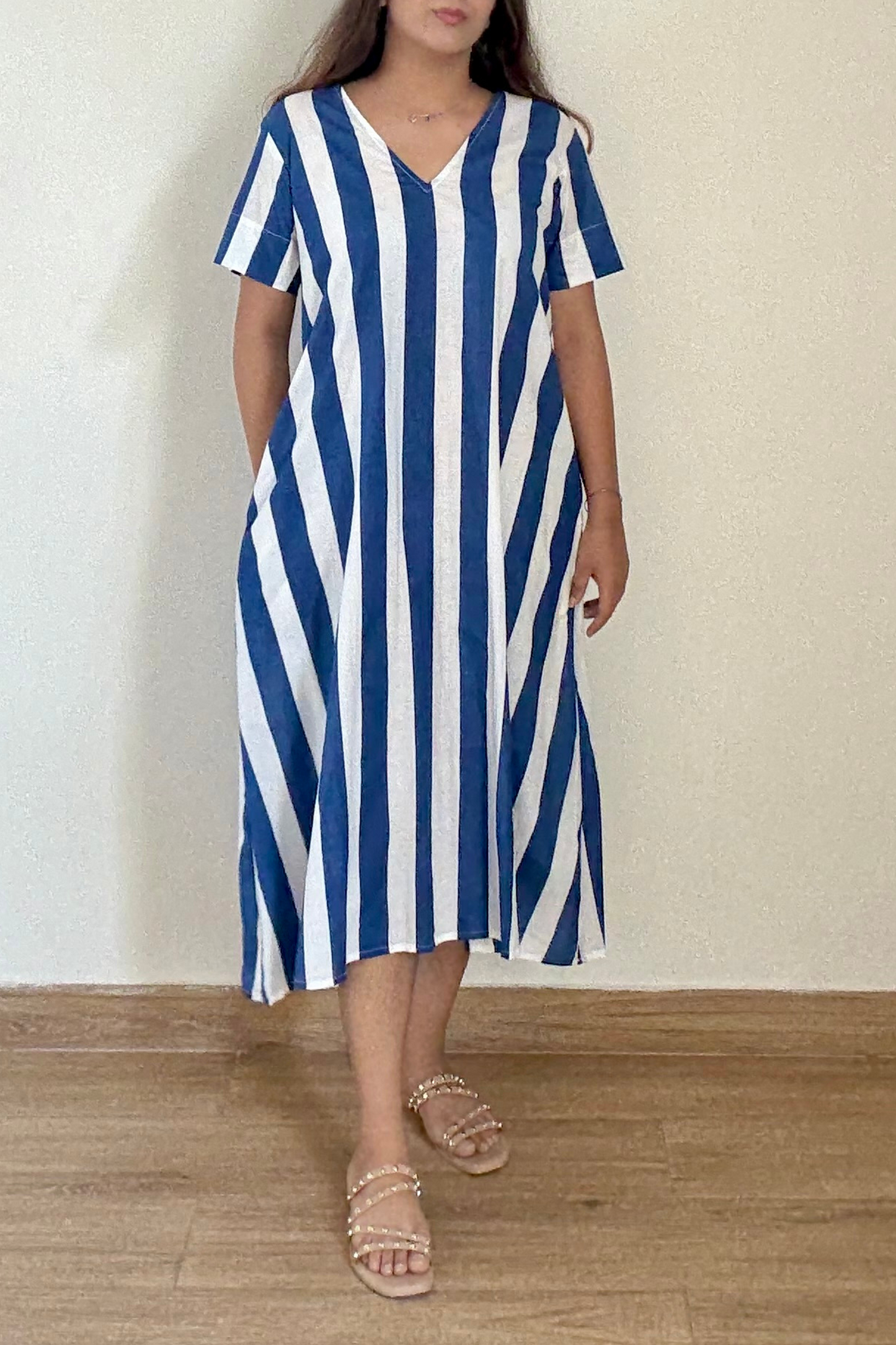 Delhi Lane Kurta Dress | Striped | Blue