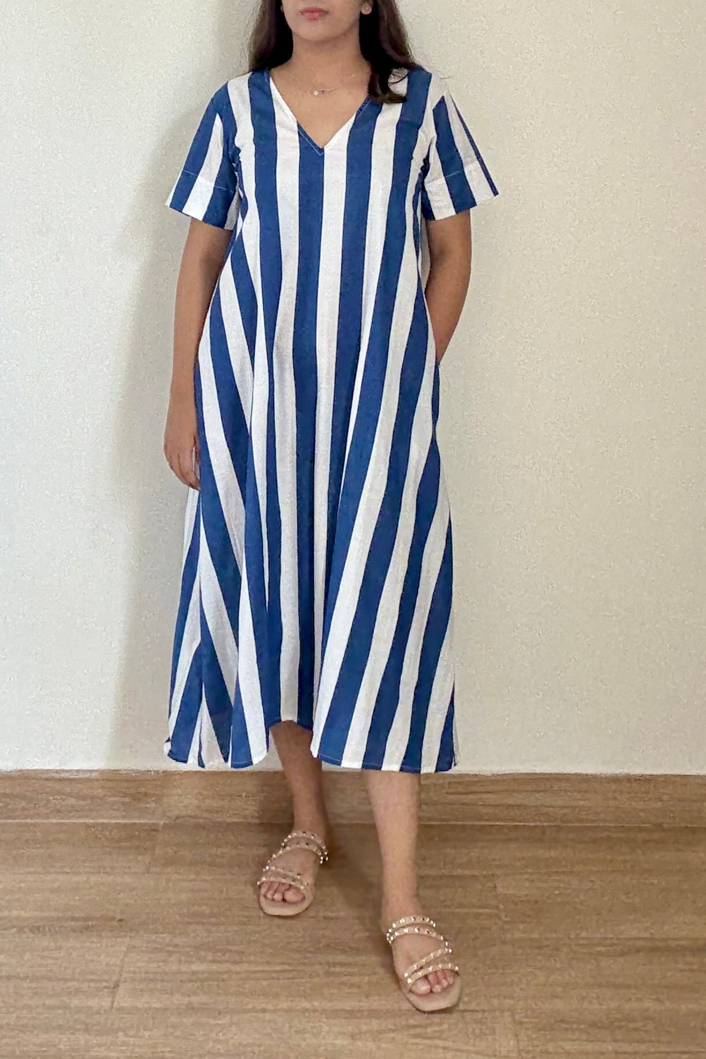 Delhi Lane Kurta Dress | Striped | Blue