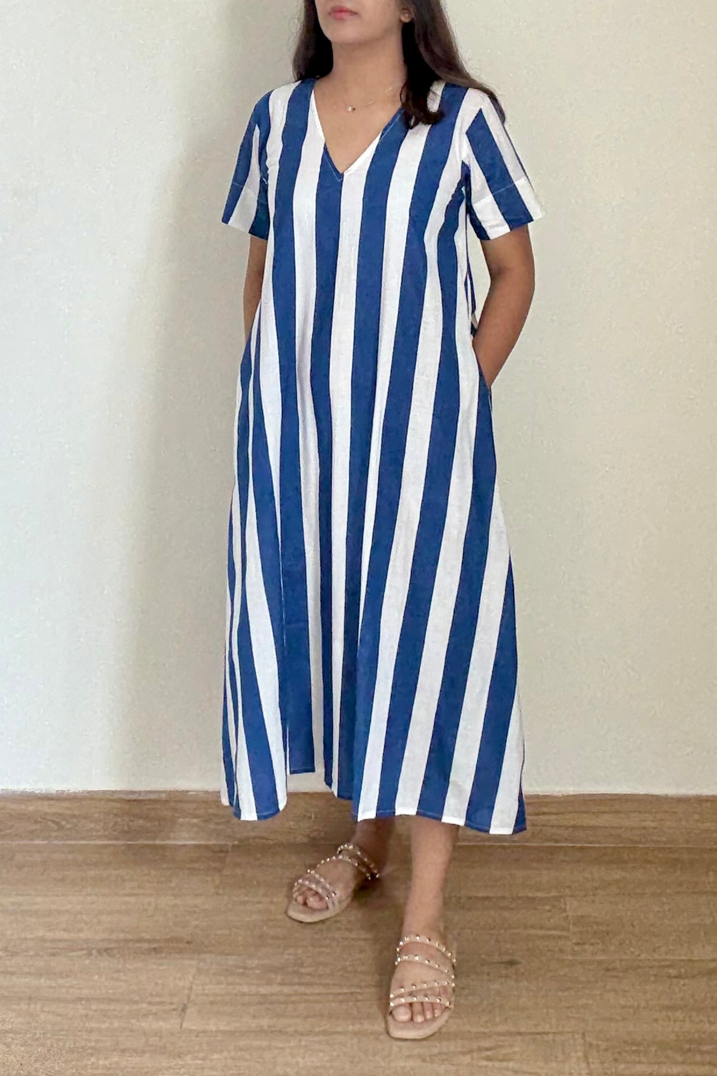 Delhi Lane Kurta Dress | Striped | Blue
