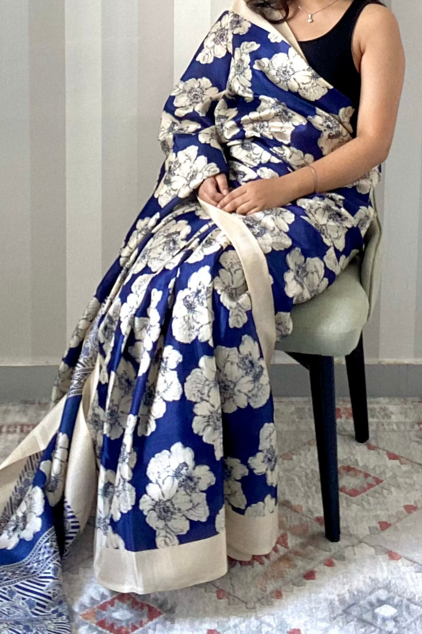 Indian Wildflower Saree | Silk | Blue