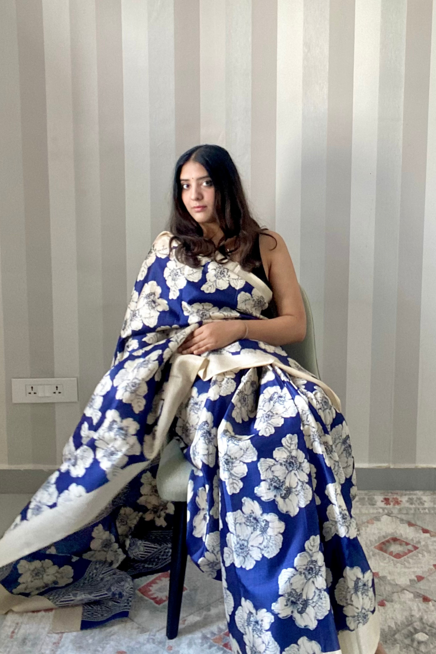 Indian Wildflower Saree | Silk | Blue