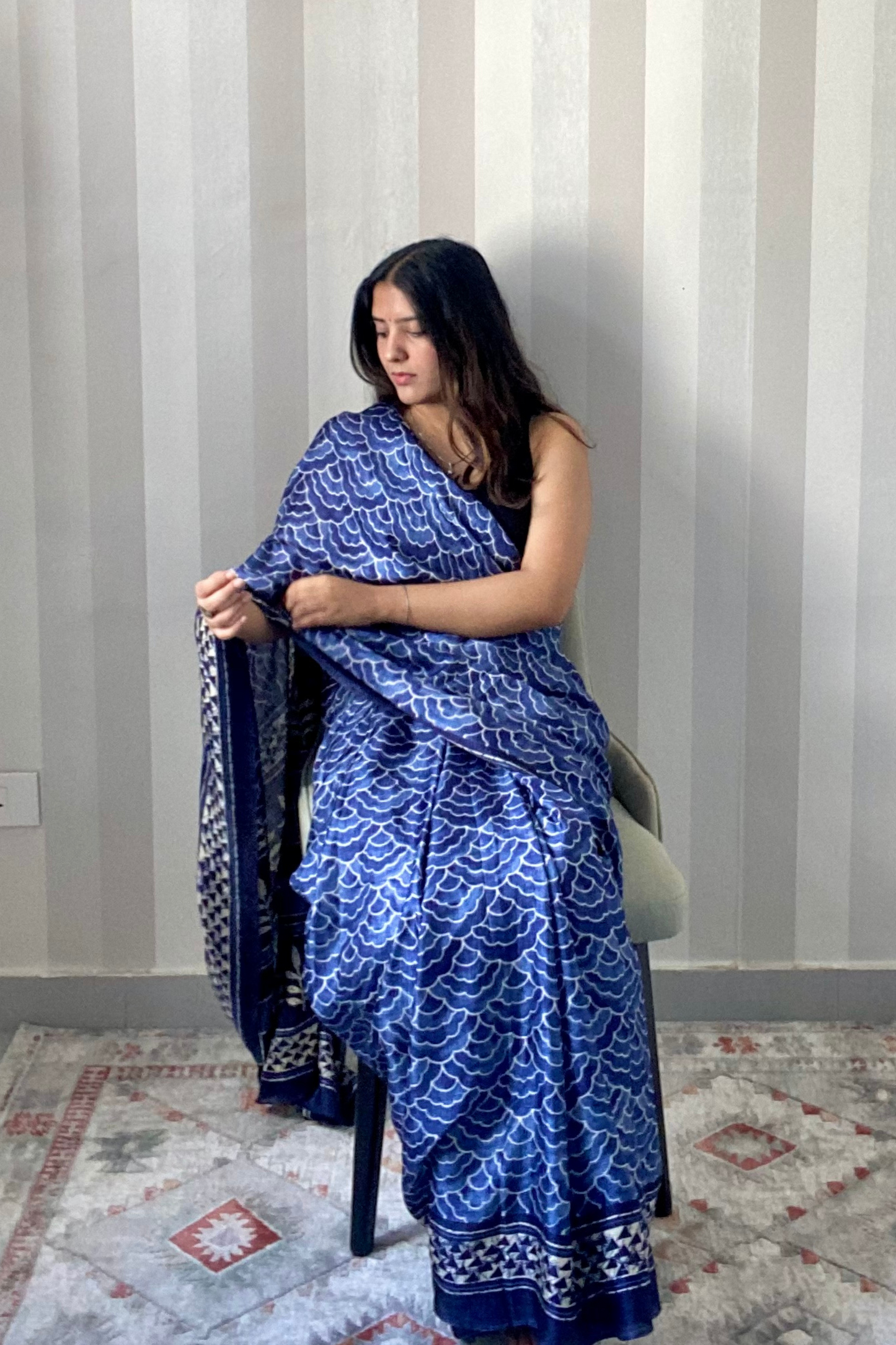 Indigo Dreams Batik Saree | Silk | Blue