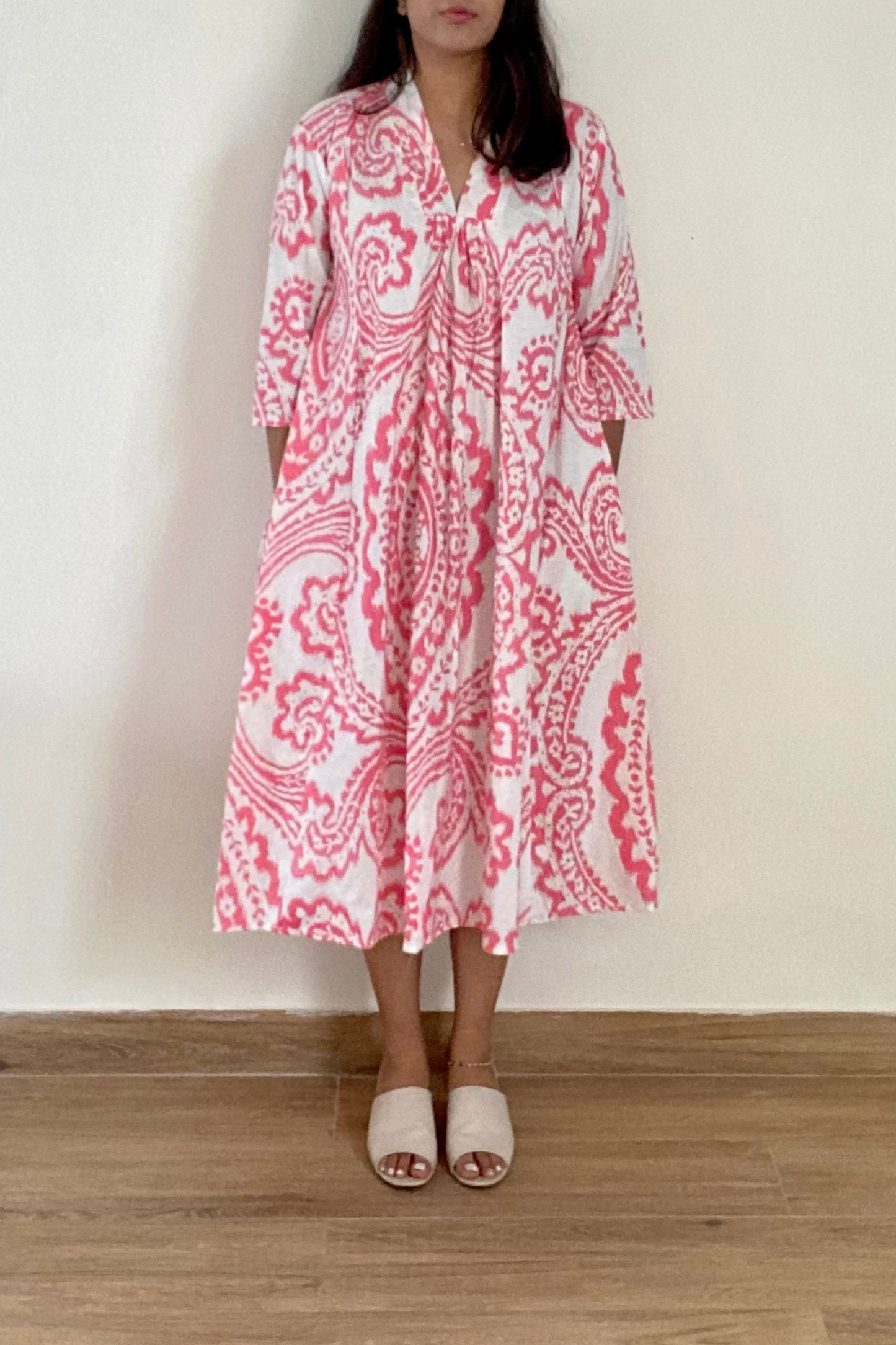 Spade Ikkat Kurta Dress | Cotton | Pink