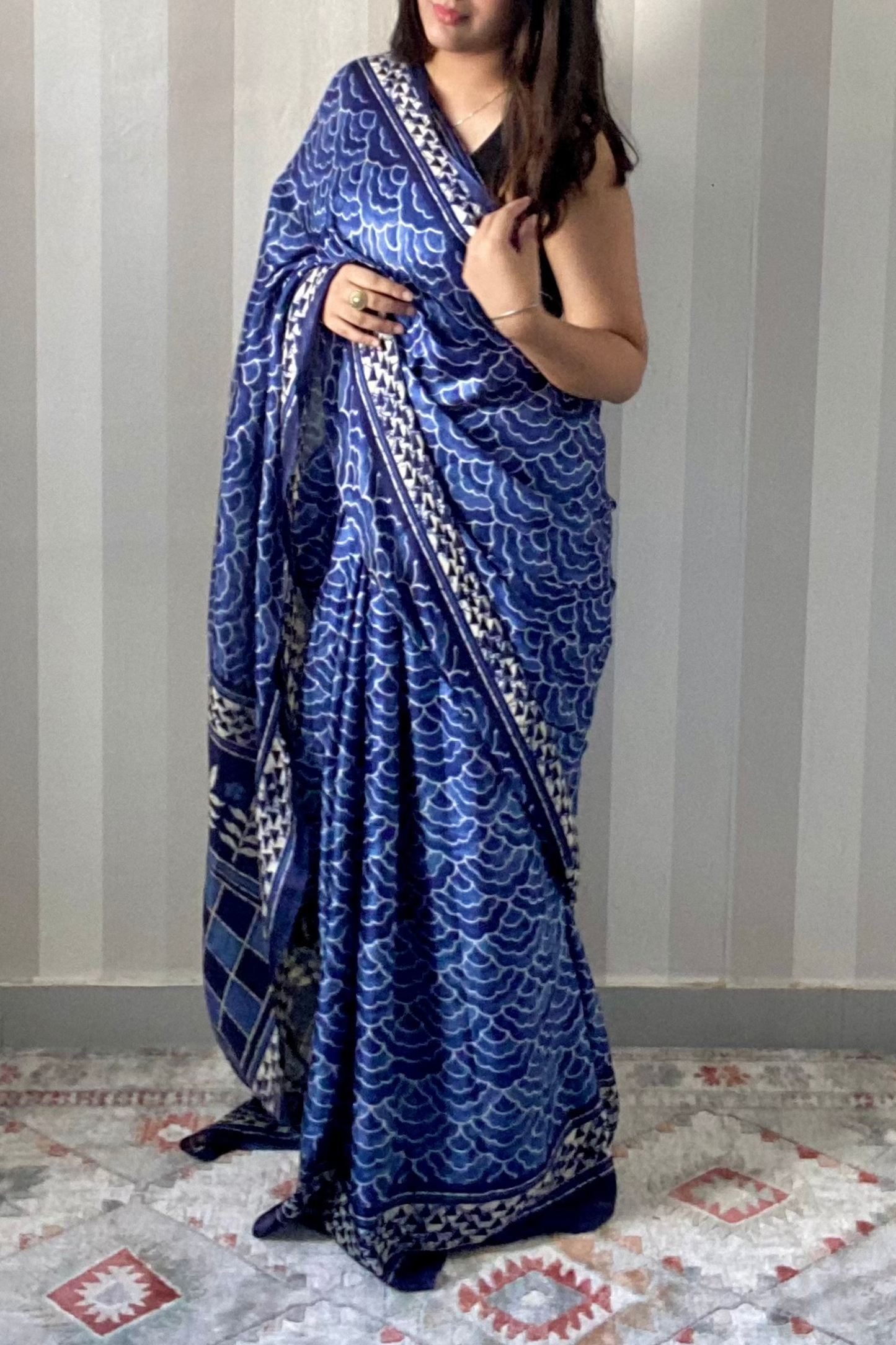 Indigo Dreams Batik Saree | Silk | Blue