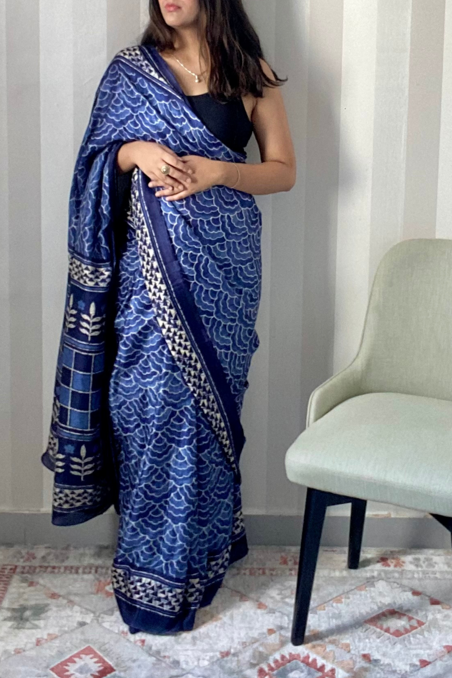 Indigo Dreams Batik Saree | Silk | Blue