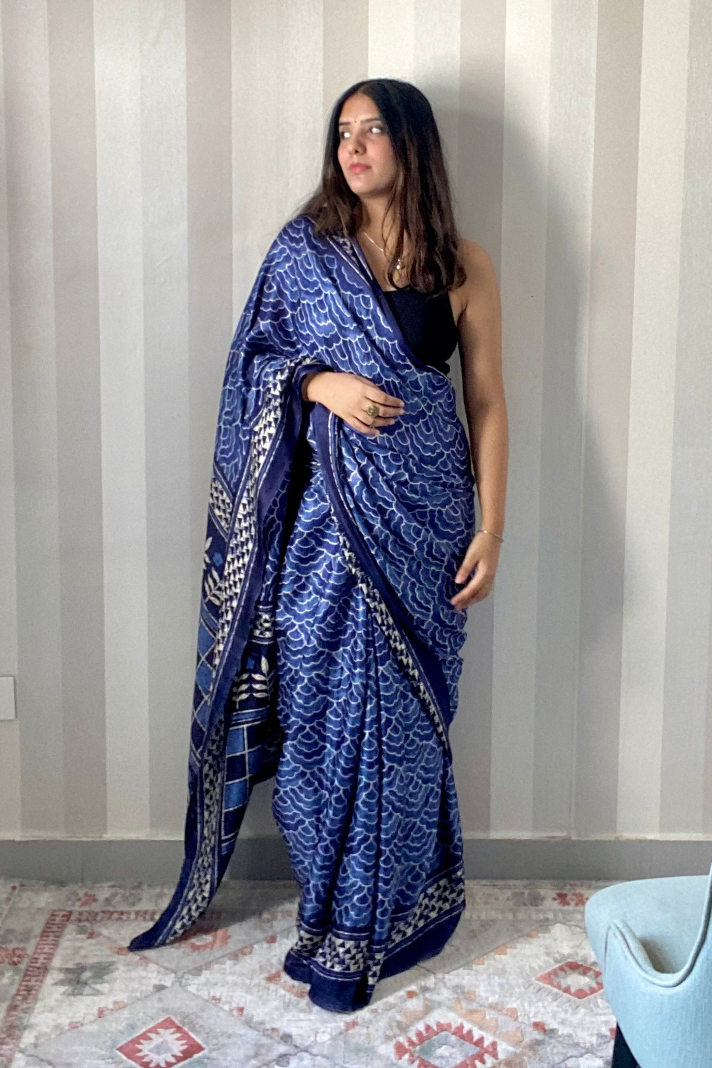 Indigo Dreams Batik Saree | Silk | Blue