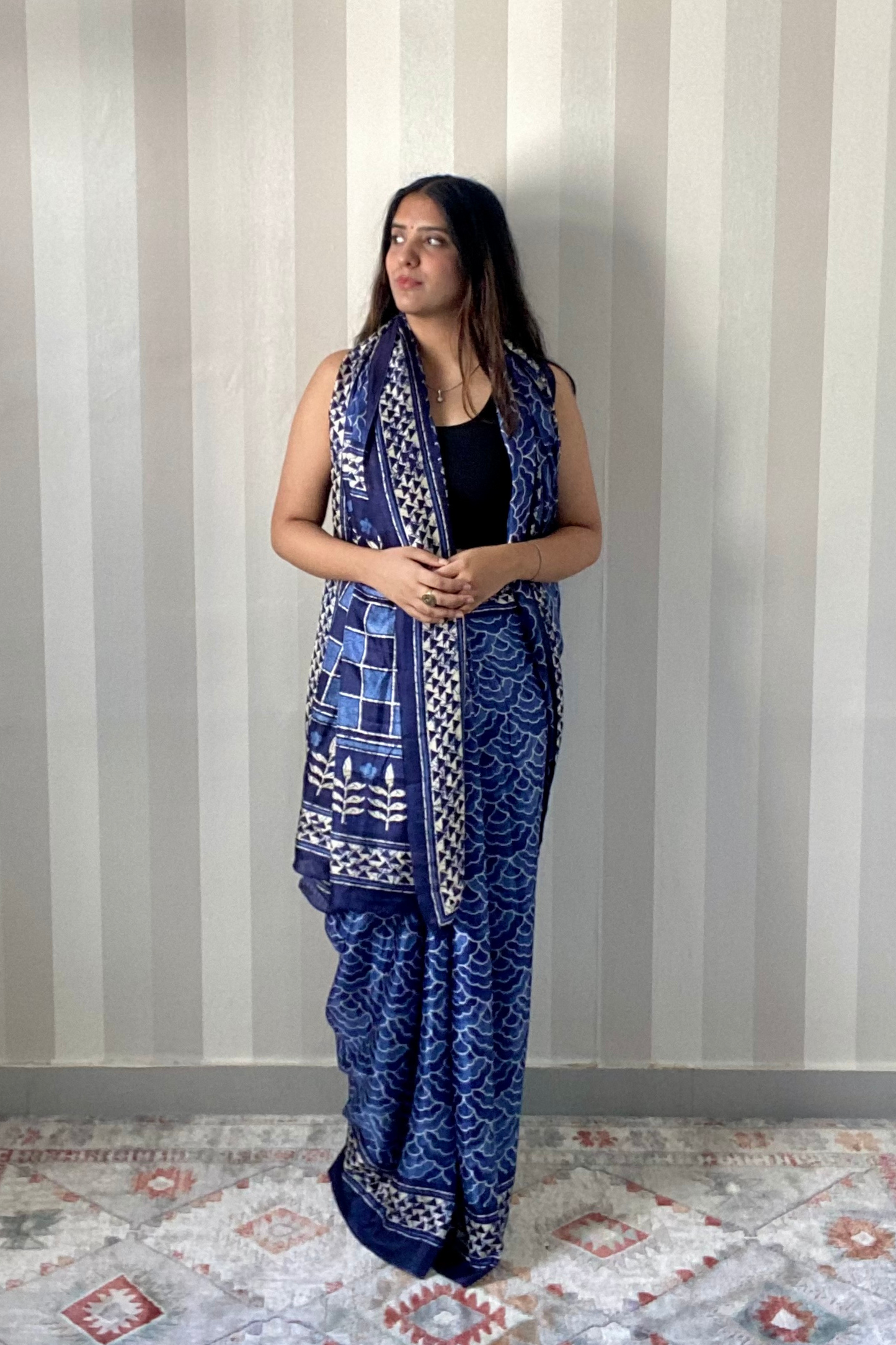 Indigo Dreams Batik Saree | Silk | Blue