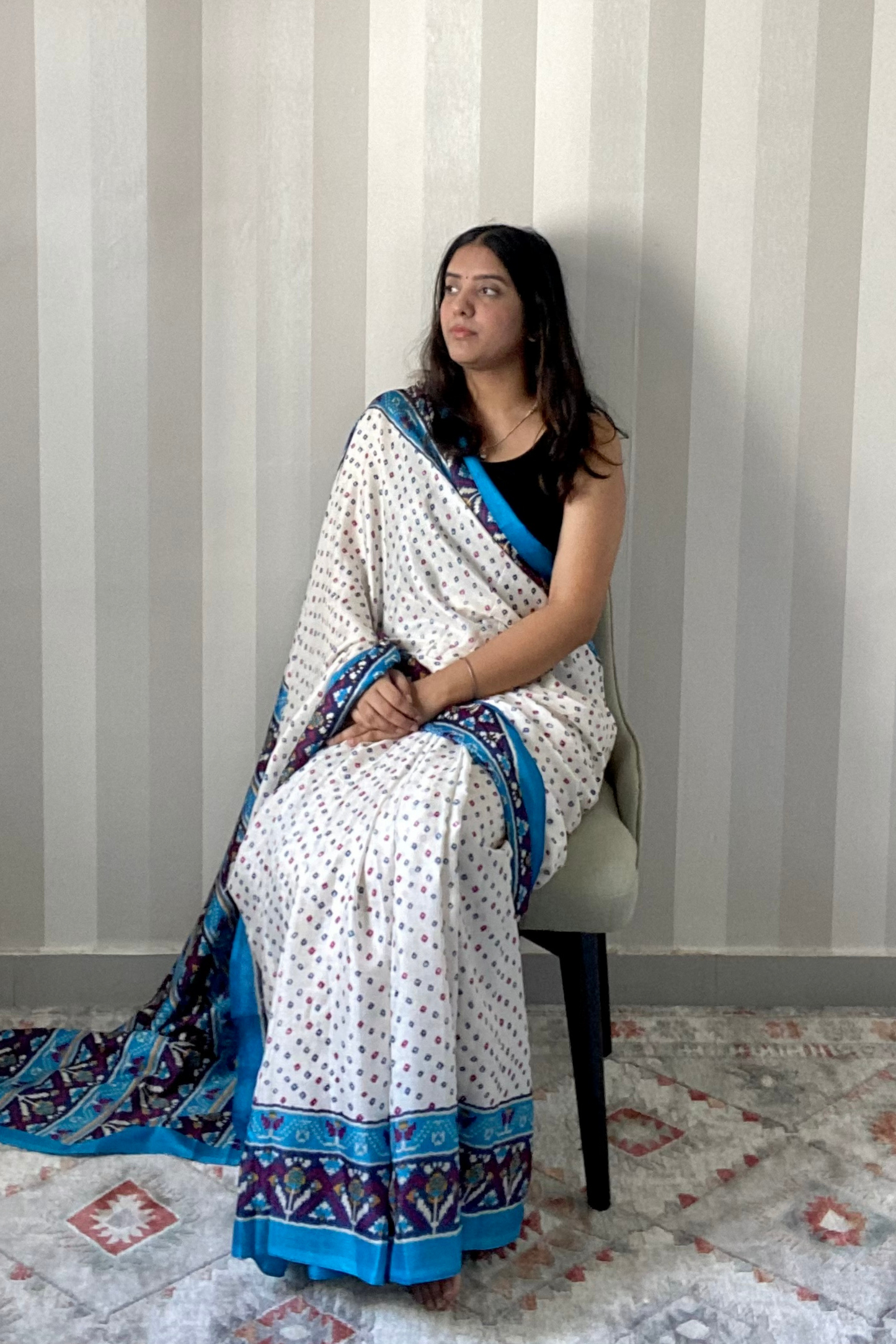 Dilruba Bandhej Saree | Silk | Blue