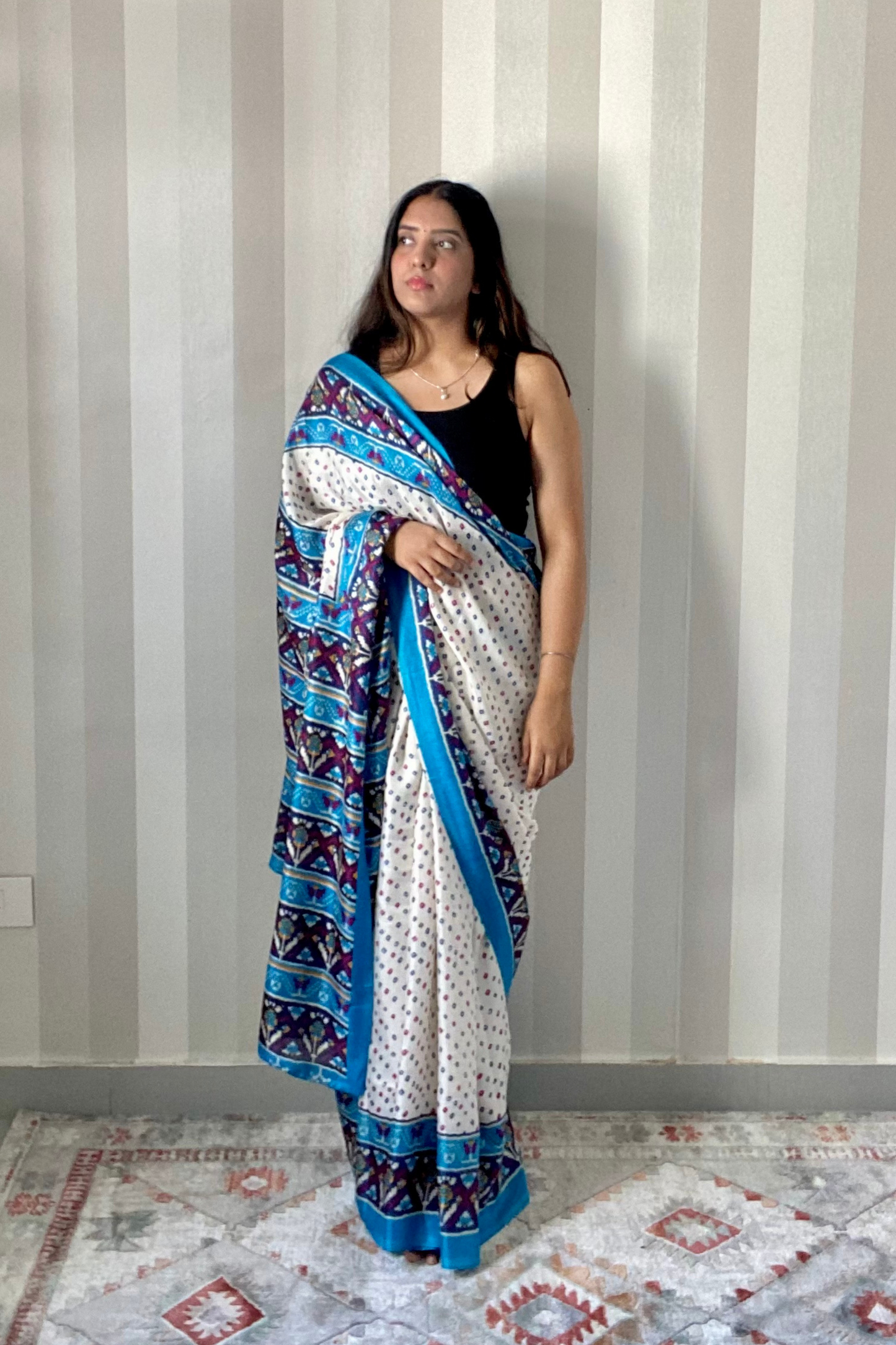 Dilruba Bandhej Saree | Silk | Blue