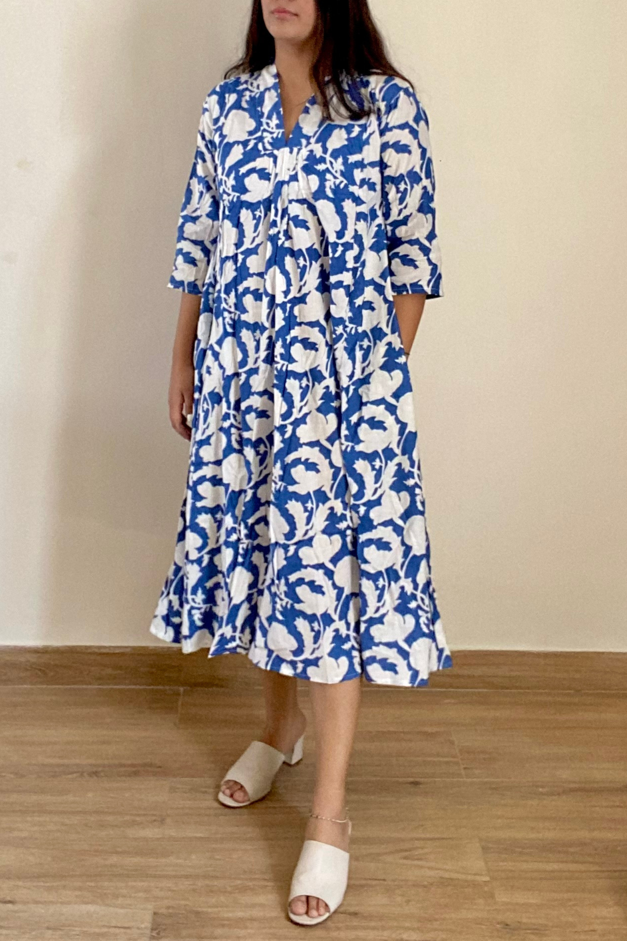 Poppy Dreams Kurta Dress | Cotton | Blue