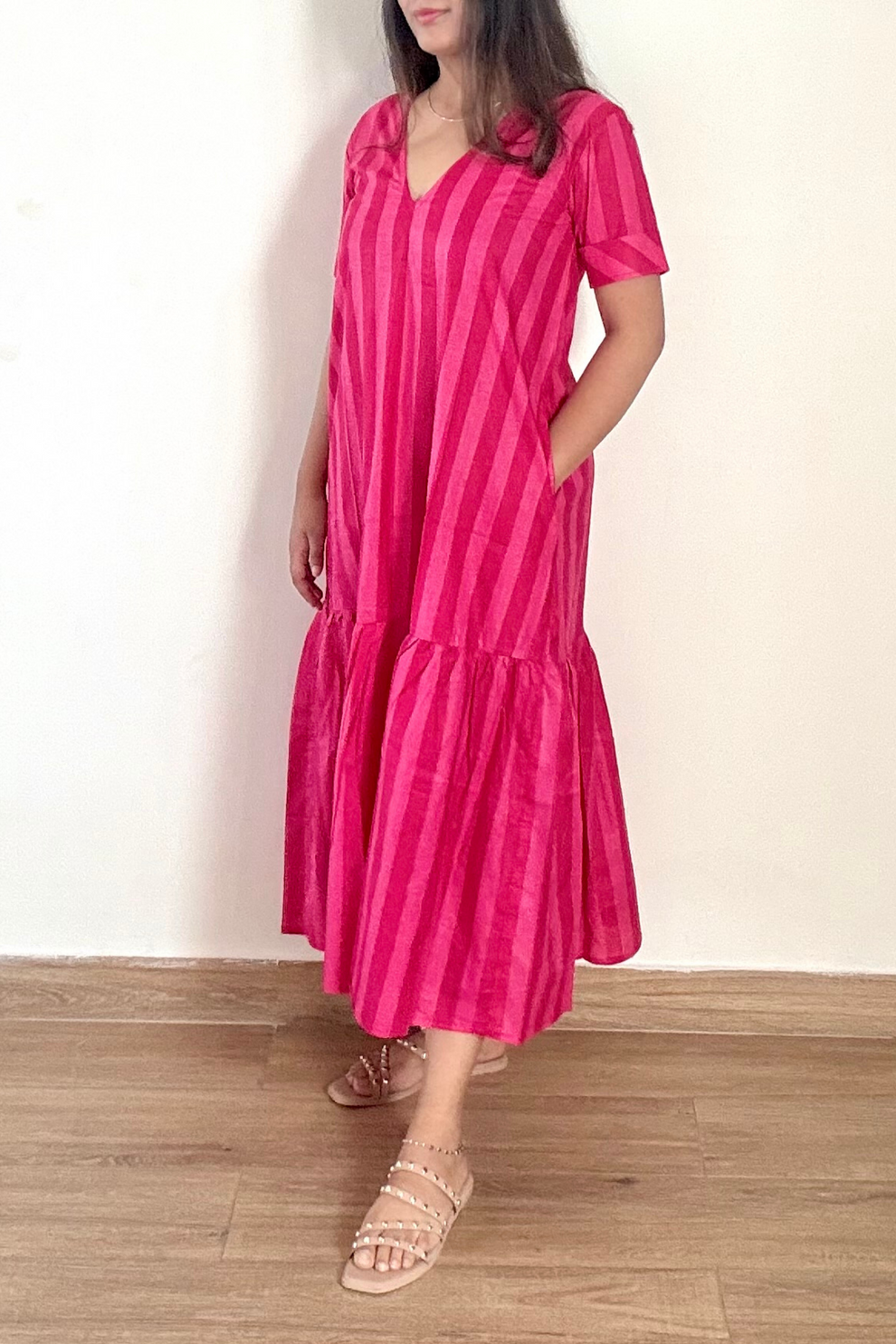 Blush Tiered Dress | Cotton | Pink – Vardee