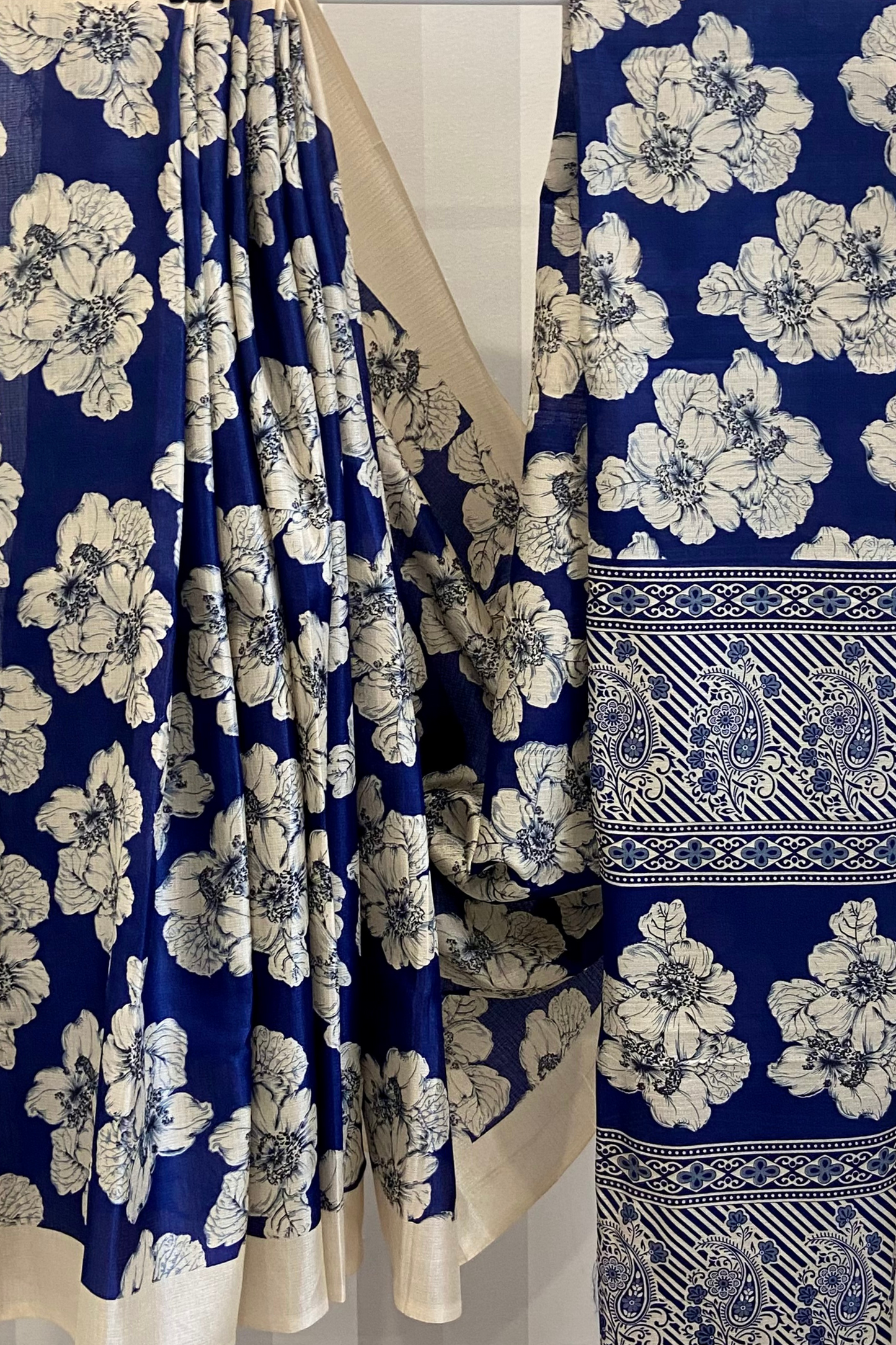 Indian Wildflower Saree | Silk | Blue