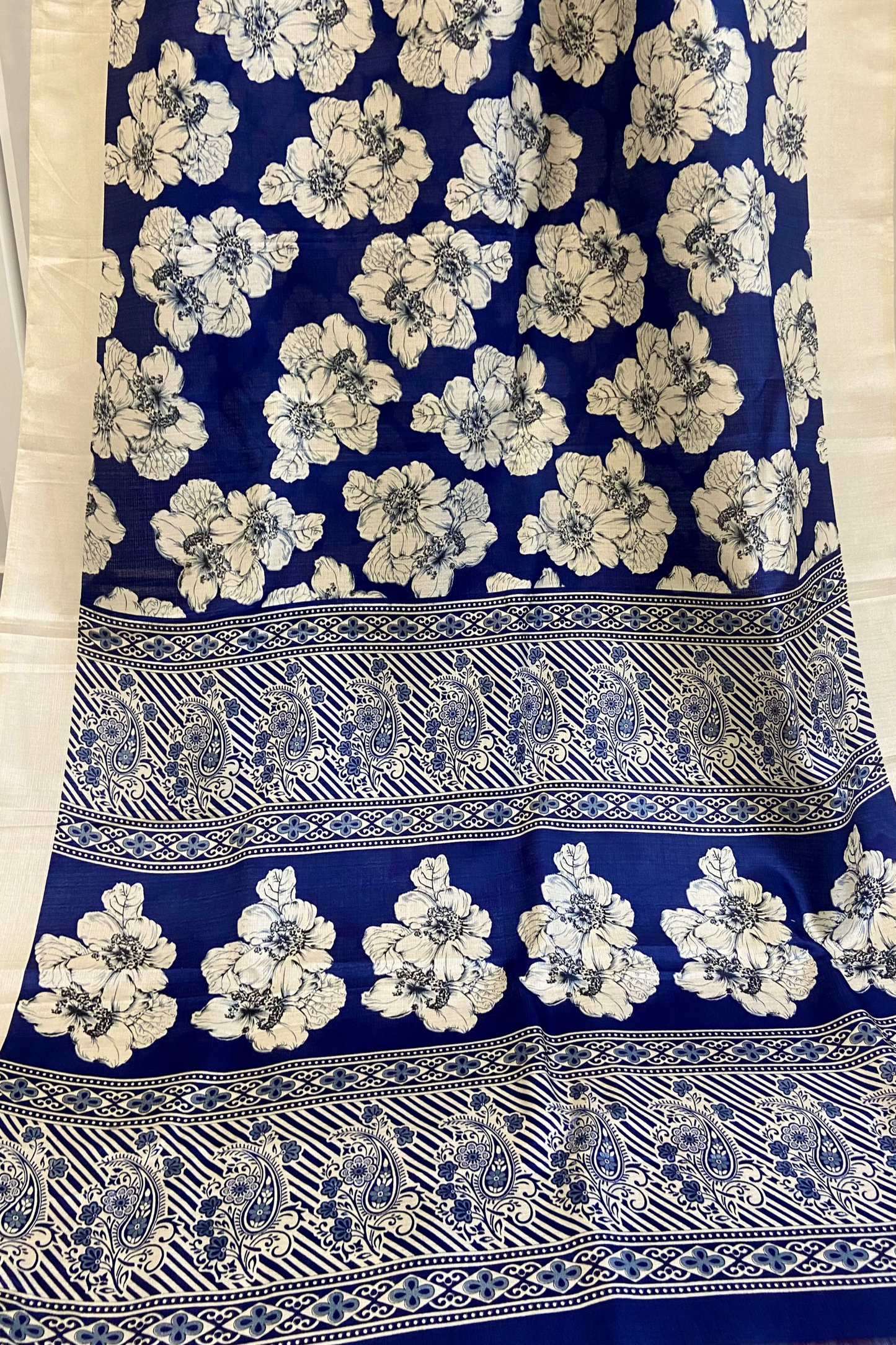 Indian Wildflower Saree | Silk | Blue